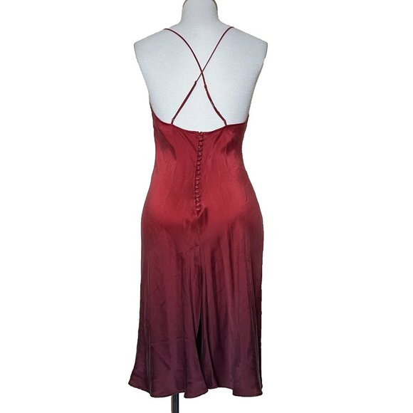 Victoria's Secret Silk Ombre Nightie Teddy Slip Dress Small Sleeveless Strappy - Picture 3 of 13